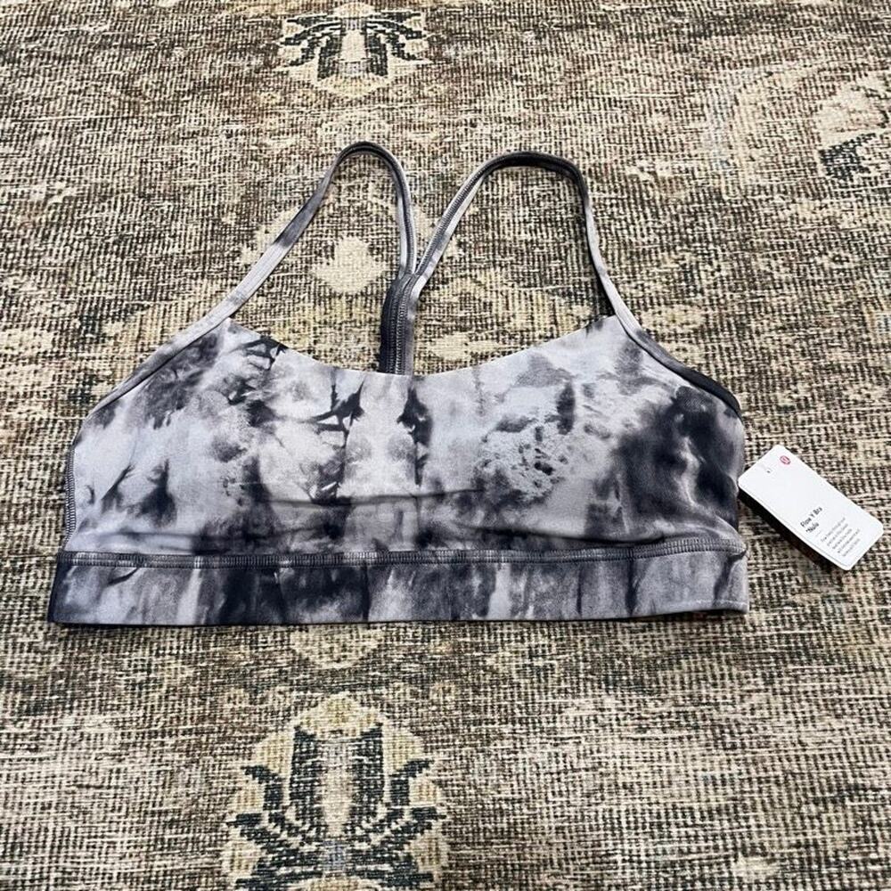 Lululemon Flow Y Bra Nulu Gray Tie Dye Sports Bra Y-Back NWT Womens 8